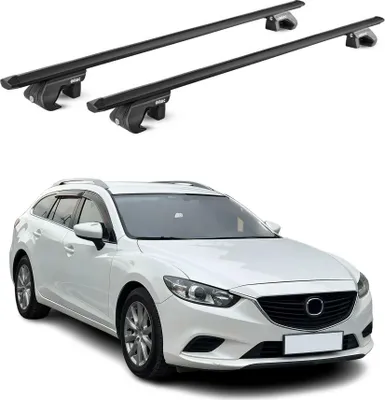 Produktbild von Dachträger Grundtäger für Mazda 6 Kombi 2012-2025 5 tür 90kg Alu Schwarz 2x ABE
