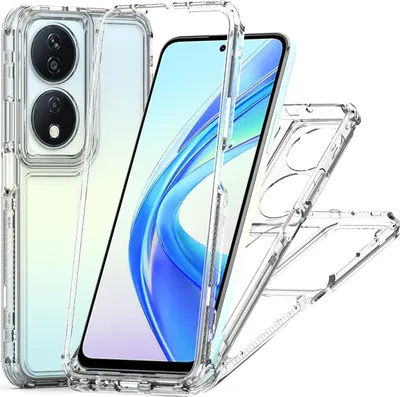 Immagine prodotto di Custodia trasparente per Honor X7b, Custodia ibrida antiurto in TPU e PC trasparente