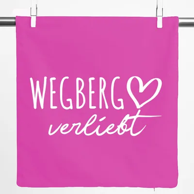 Produktbild von Huuraa Kissenbezug Wegberg verliebt 40x40cm Fuchsia Baumwolle Dekokissenbezug Geschenkidee