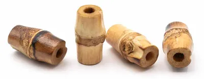Produktbild von Vintageparts längliche Perlen aus Bambus braun Röhre 20 x 12 mm für Boholook, 4 Stück