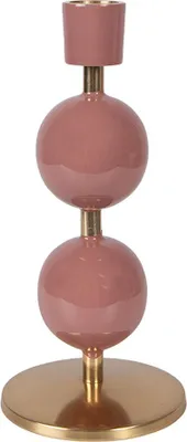 Produktbild von Clayre & Eef Kerzenständer Ø 9x19 cm Rosa Metall