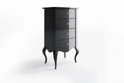 Produktbild von PREMIUM Kommode LATINA 80 cm Schwarz Hochglanz mit Schubladen HANDGEMACHT