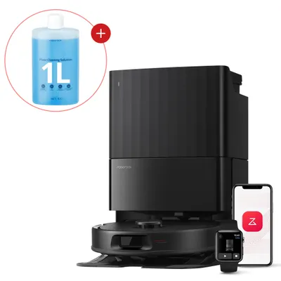 Produktbild von Roborock QV 35A Staubsauger Roboter 8.000 Pa, All-in-One Dock, Hebarer Mopp, Anti-Verfilzungsbürste, Reactive Tech, inkl. 1L Bodenreiniger Schwarz