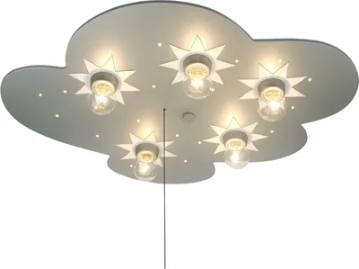 Produktbild von Niermann Leuchten Deckenleuchte Wolke, titan mit Sternen - Maße: 60 cm x 45 cm x 7 cm - Farbe: silber; 767