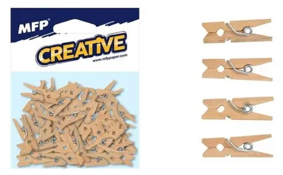Obrázek produktu pro Klamerki drewniane dekoracyjne 2,5 cm brązowe 50 sztuk