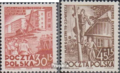 Produktbild von Briefmarken Polen 1952 Mi 746-747 (kompl.Ausg.) postfrisch Sechsjahresplan