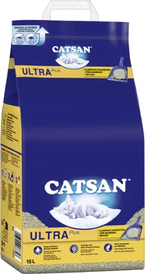 Zdjęcie produktu dla CATSAN Ultra Plus, Granulat, 15 l, Beżowy, Brązowy, Papierowa torba