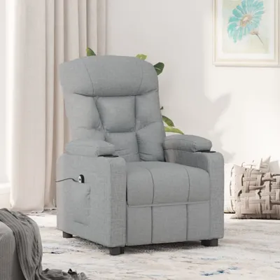 Image de Maison Exclusive - Fauteuil relax électrique gris clair tissu