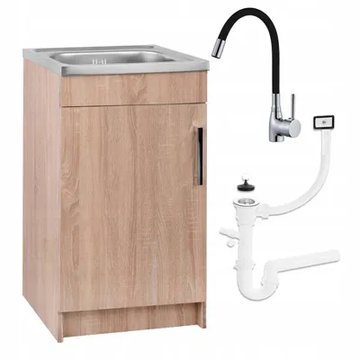 Immagine prodotto di Stamar | Mobili da cucina - Set, Sonoma, 50 cm, con rubinetto flessibile e lavello