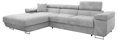 Produktbild von MIRJAN24 Ecksofa Torezio Mini, Stilvoll Eckcouch mit Bettkasten und Schlaffunktion, Einstellbare Kopfstützen, 280x170x70-90 cm (Farbe: Lumo 65, Seite: Links)
