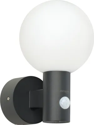 Produktbild von Oktaplex Außenleuchte mit Bewegungsmelder Aluminium 3000K warmweißes Licht 1600lm 15,7W IP65 Außenlampe anthrazit 230V