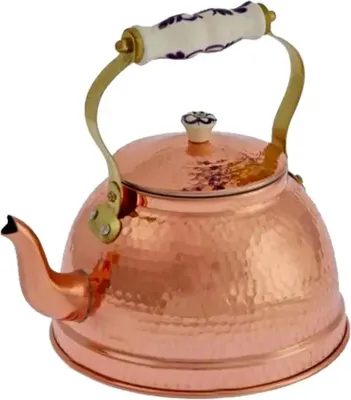 Zdjęcie produktu dla Czajnik miedziany, imbryk miedziany - z porcelanowym uchwytem, 1,5L