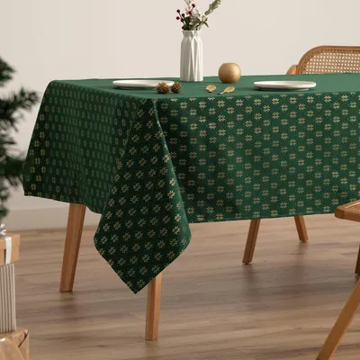 Productafbeelding van Jacquard Tafelkleed voor Kerst Decoratie 140 x 300 cm Groen