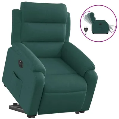 Image de Fauteuil inclinable électrique vert foncé tissu