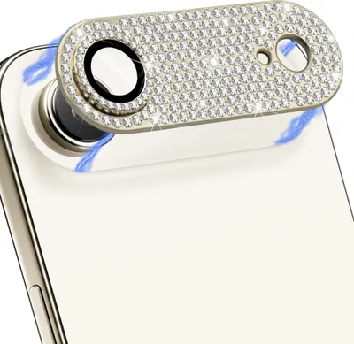 Obrázek produktu pro Ochranné sklo fotoaparátu pro Apple iPhone 17 Air z kovu se zlatou diamantovou optikou