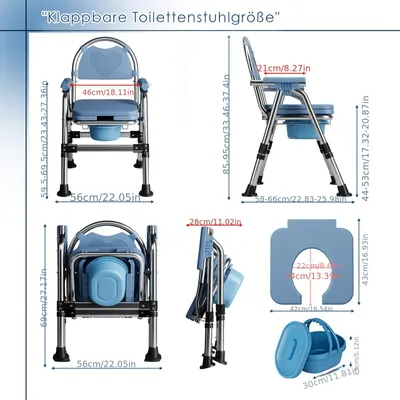 Obrázok produktu pre Toaletný stôl - Toaletné kreslo - Kreslo na toaletu - Komoda na toaletu - Kreslo do sprchy - Výškovo nastaviteľné