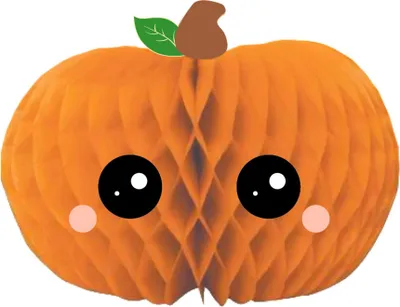 Produktbild von Wabenfigur Kürbis aus orangefarbenem Papier - Einheitsgröße