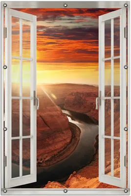 Produktbild von Wallario Outdoor-Poster für Garten oder Balkon 100 x 150 cm: Grand Canyon bei Sonnenuntergang
