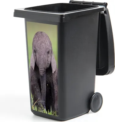 Produktbild von MuchoWow® Mülltonnenaufkleber Porträt eines Elefantenbabys 38x80 cm - Behälteraufkleber - Mülleimer-Aufkleber - Container-Aufkleber