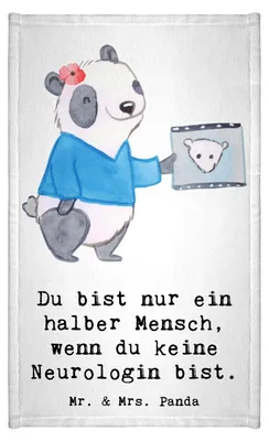 Produktbild von Mr. & Mrs. Panda Handtuch Neurologin Herz - Weiß - Geschenk, Mediziner, Medizinstudium, Gästetuch, Mini-Handtuch, Frotteetuch, Klein, gäste wc, Lustig, Beruf, Spruch