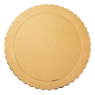 Produktbild von Runde Tortenplatte aus Goldfolie, 32 cm, mit gefalteten Kanten