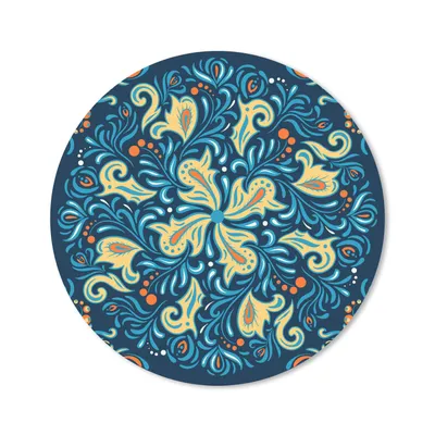 Produktbild von MuchoWow® Mauspad Mousepad Blütenblätter - Polka dots - Rund - Muster 20x20 cm - Mousepads - Maus Mat - Pad - Mausunterlage - Schreibtischmatte