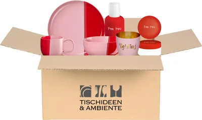 Produktbild von Tischideen & Ambiente Geschenkbox Valentinstag rot/rosa 6tlg - Strawberry Love