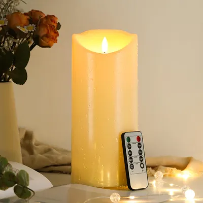 Image de EXTSUD, bougies LED de 23,5 cm x 10 cm avec télécommande, résistantes aux éclaboussures