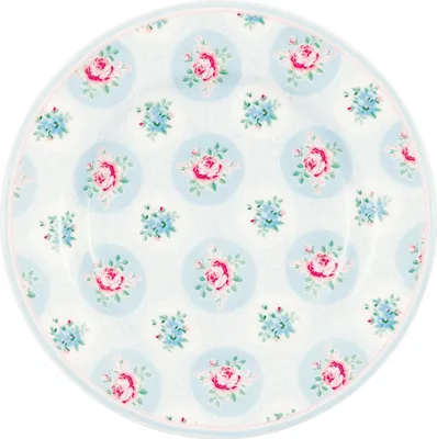 Produktbild von Greengate Teller KLEIN ELLE PALE BLUE Blau mit Blumen 15 cm Dessertteller