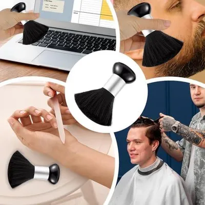 Produktbild von Nackenpinsel zum Haarschneiden mit weichen Nylonborsten, Staubbürste für Nägel sowie zur Gesichts- und Nackenreinigung im Salon und zu Hause, für Schminke, Acrylnägel und den Friseursalon