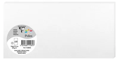 Image de Pollen by Clairefontaine Carte DIN long nacré blanc 210 g/qm 25 cartes