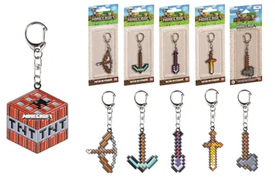 Produktbild von Minecraft Metall Schlüsselanhänger - Offiziell lizenziert, zufällige Auswahl, robust und langlebig, ideal für Fans und Sammler