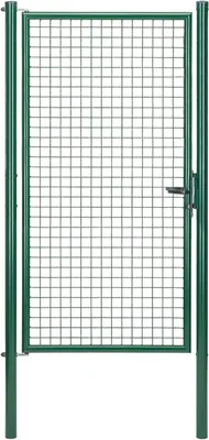Produktbild von Alberts Wellengitter-Einzeltor mit Zubehör, Breite 100 cm, Höhe 200 cm, grün, zum Einbetonieren, Pfostenstärke 60 mm