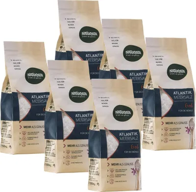 Produktbild von Atlantik Meersalz, grob für die Mühle, 6 x 500 g