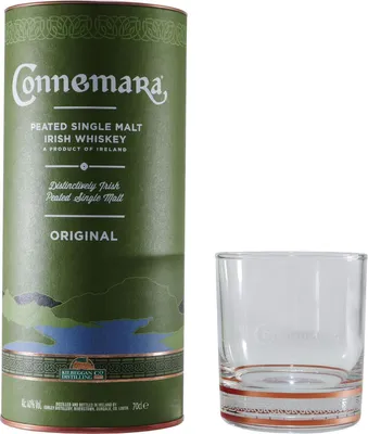 Produktbild von Connemara Peated Single Malt Irish Whiskey  + Tumbler Geschenkset | 40 % vol |0,7 l