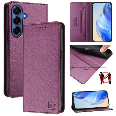 Produktbild von Lederhülle für Samsung Galaxy S26+ Hülle Flip Brieftasche Kartenfächern Ständer Schutzhülle Lila