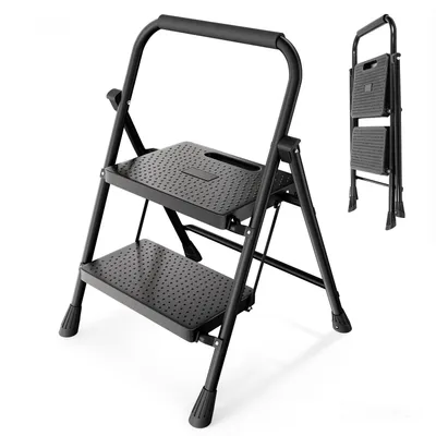 Produktbild von Sekey Trittleiter 2 Stufen Klappbar – Rutschsichere 36 cm XXL Trittstufen, bis 150 kg