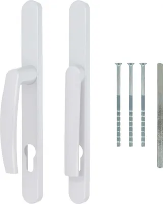 Tuergriff DHS 92mm Schildbreite 25mm Oval   Weiss