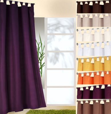 heimtexland ® Schlaufenschal inkl. Kräuselband blickdicht Gardine Vorhang Dekoschal Uni Typ117 lila Höhe 245 cm x Breite 140 cm