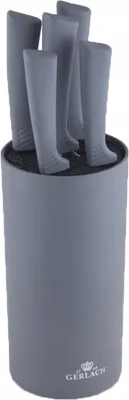 Produktbild von Gerlach G02-0994M-ZENK-05PU-S5S1-01 Set de Messer de Block Küche Smart Grau-G02-0994M-ZENK-05PU-S5S1-01, Edelstahl, Grau