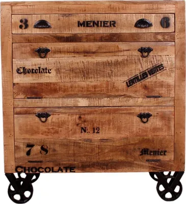 Produktbild von SIT Möbel Schuhschrank auf Rollen | 1 Schublade, 2 Klappen | Mangoholz | B 85 x T 40 x H 90 cm | natur, antik | 01962-04 | Serie RUSTIC