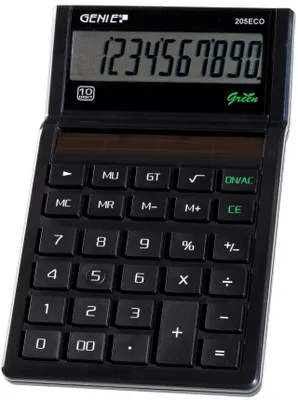 Produktbild von Genie 205 ECO, Tasche, Display-Rechner, 10 Ziffern, Solar, Schwarz
