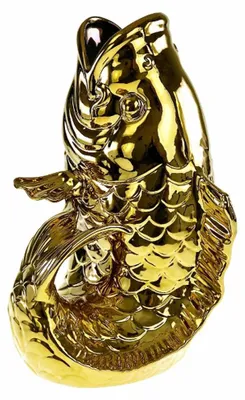 Immagine prodotto di Werner Voß, vaso scultoreo "Blubb", vaso a forma di pesce, gres, color oro, 44 cm, 54693