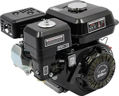 Produktbild von Benzinmotor - 212 ccm OHV 4-Takt - 7,5 PS, 1-Zylinder, Seilzugstart, 20×50 mm Welle, 3600 U/min - Schwarz
