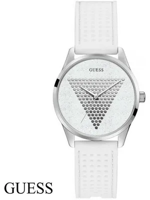 Image de Guess W1227L1 Mini Imprint argent blanc Bracelet silicone Montre femme NOUVELLE