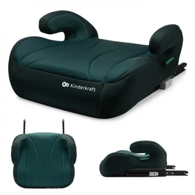 Image de Kinderkraft I-BOOST i-Size - Rehausseur de siège 135-150 cm - Norme R129 - ISOFIX - Ergonomique - Mousse souple - Housse amovible - Vert
