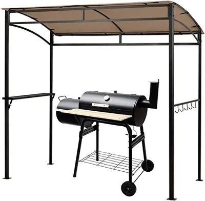 Produktbild von GOPLUS Grillpavillon mit wasserabweisendem Dach, Terrassengrill-Überdachung mit zusätzlicher Seitenablage & Haken für Kochgeschirr, BBQ Pavilion gegen Sonne & Regen