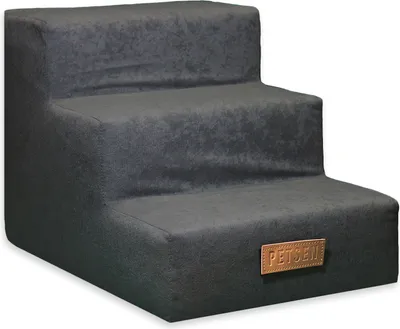 Obrázek produktu pro PETSEN Psí schody, pro nemocná a starší zvířata, pomoc při vstupu, rampa - 3 schody - 45 x 30 x 30 cm - tmavě šedá
