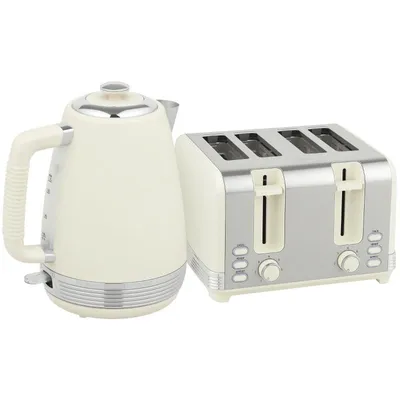 Zdjęcie produktu dla Zestaw czajnika elektrycznego i tostera Fortuna Lai, 1,7 l, 2200 W, termostat Strix, filtr, toster z 4 otworami, 7 stopni opalania, pojemnik na okruchy