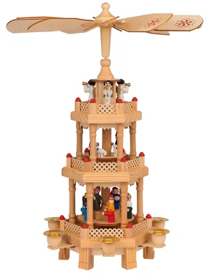 Produktbild von CASARIA Weihnachtspyramide aus Echtholz 3 Etagen